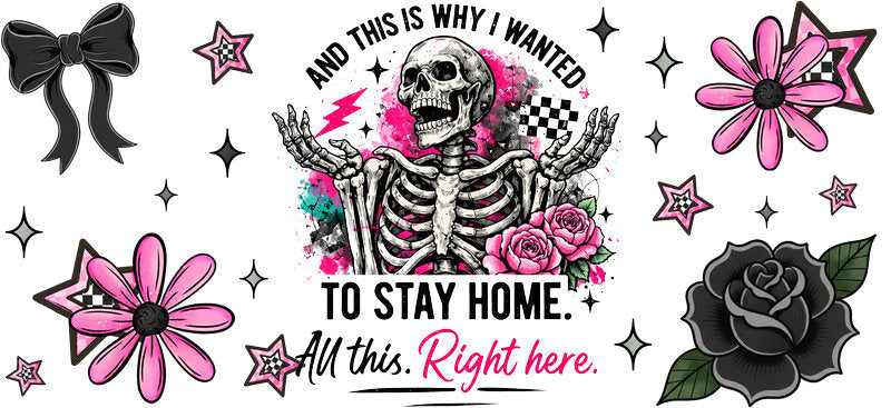 funny stay home cup wrap decal