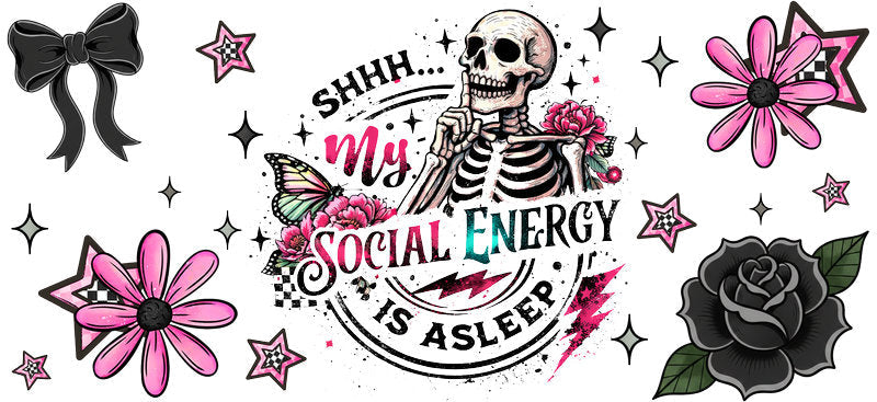 Social Energy Is Asleep Cup Wrap Decal | Wrap KA-5720