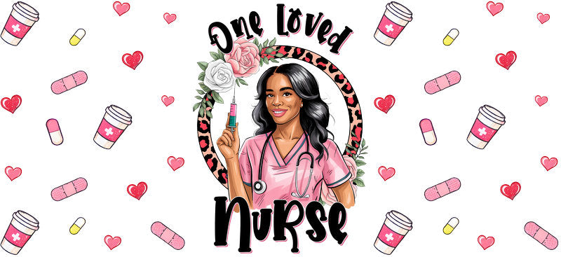 uv dtf cup wrap for libbey glass nurse design ka-5749
