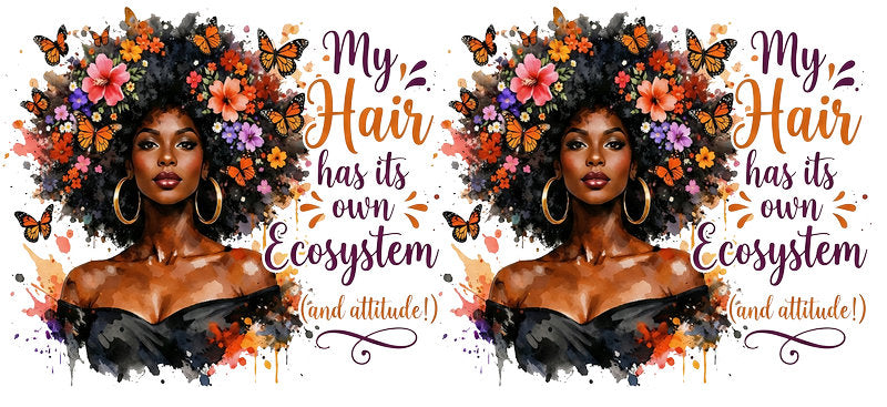 natural afro girl uv dtf wrap ka-5842