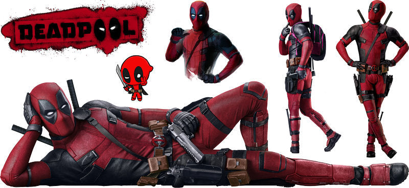 Deadpool hero pose UV DTF can glass wrap decal KA-5925