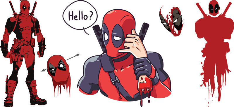 Deadpool speech bubble comic UV DTF can wrap sticker KA-5928