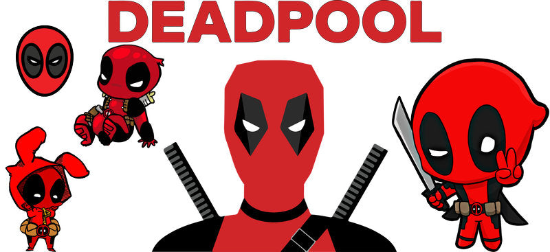 Deadpool big face cartoon UV DTF cup wrap decal KA-5929