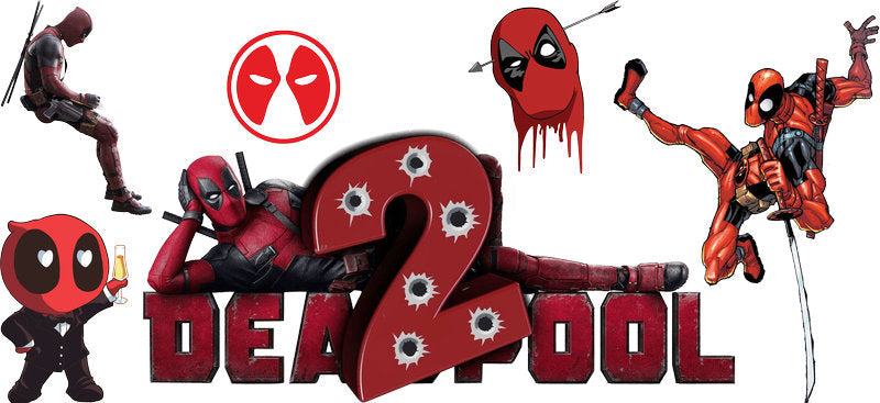 Deadpool comic banner UV DTF cup wrap for 16oz Libbey glass KA-5936