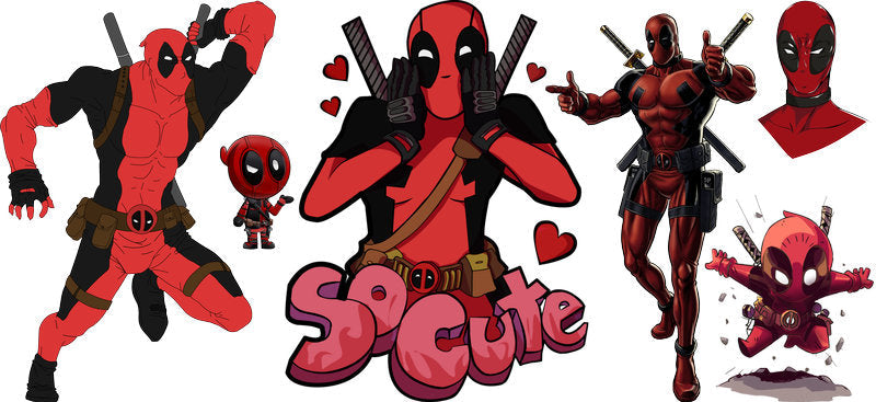 Deadpool funny dance UV DTF cup wrap decal for glass cups KA-5948