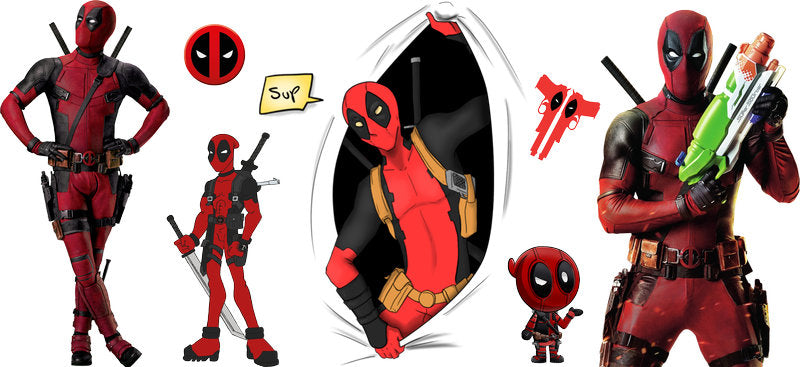 Deadpool hooded mask UV DTF cup wrap decal for tumblers KA-5952