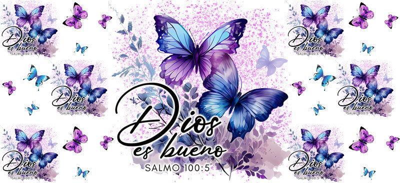 Faith butterfly UV DTF glass cup wrap sticker KA-5963
