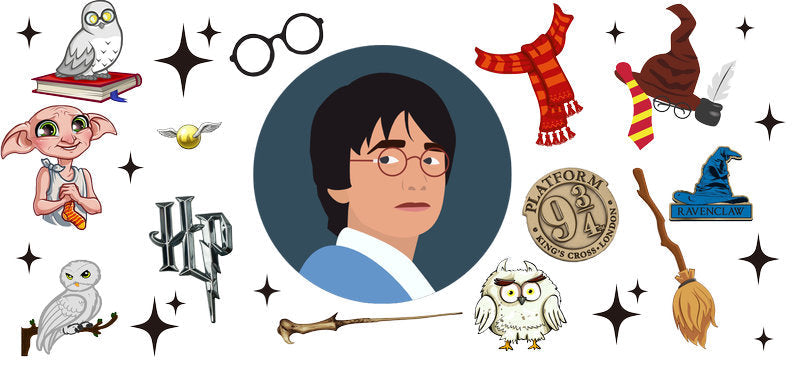 Harry Potter icon face UV DTF glass cup wrap KA-6004