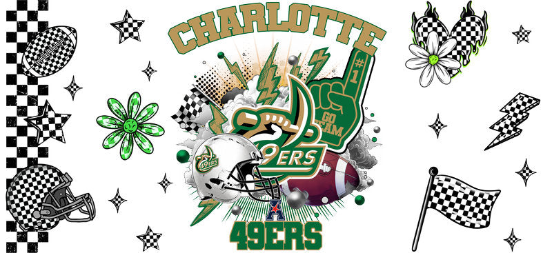 Charlotte 49ers College Football UV DTF Tumbler Wrap KA-6068