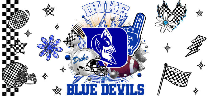 Duke Blue Devils Football Glass Cup Wrap KA-6075