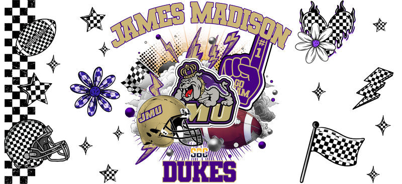 James Madison Dukes Football UV DTF Tumbler Decal KA-6096