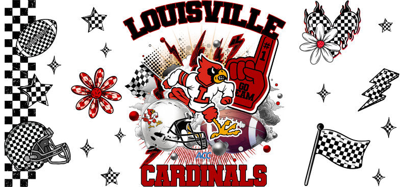 Louisville Cardinals Football Tumbler Cup Wrap KA-6105