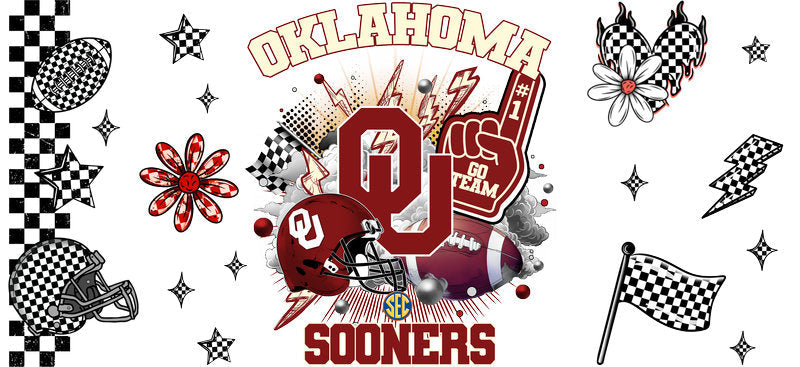 Oklahoma Sooners Football Glass Cup Decal KA-6126