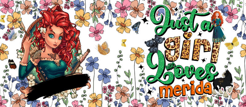 Disney Princess Merida Floral UV DTF Cup Wrap KA-6239