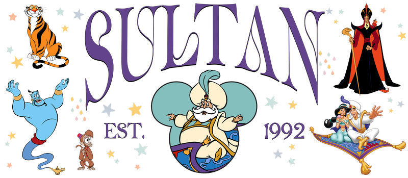 Disney Princess Aladdin Sultan UV DTF Cup Wrap KA-6297