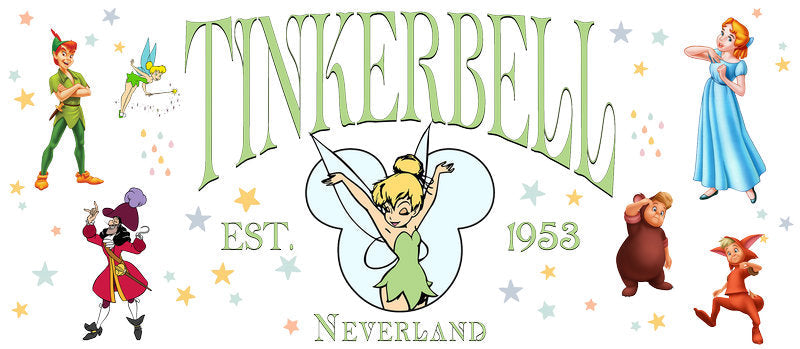 Disney Princess Tinkerbell Neverland UV DTF Cup Wrap KA-6311