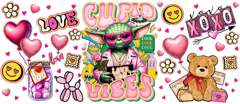 Star Wars Baby Yoda Valentine UV DTF Cup Wrap for 16oz Libbey Glass KA-6315