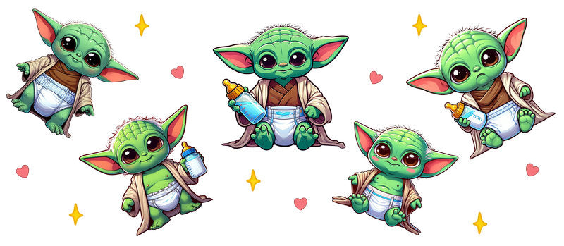 Star Wars Grogu Chibi UV DTF Cup Wrap for 16oz Libbey Glass KA-6353