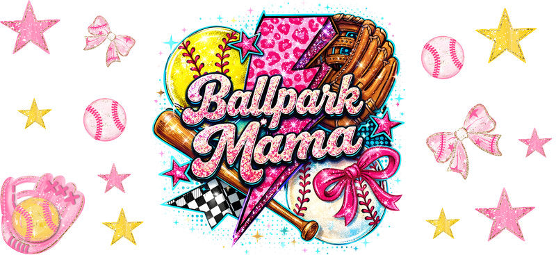 Ballpark Mama UV DTF Cup Wrap for 16oz Libbey Glass Tumbler KA-6451