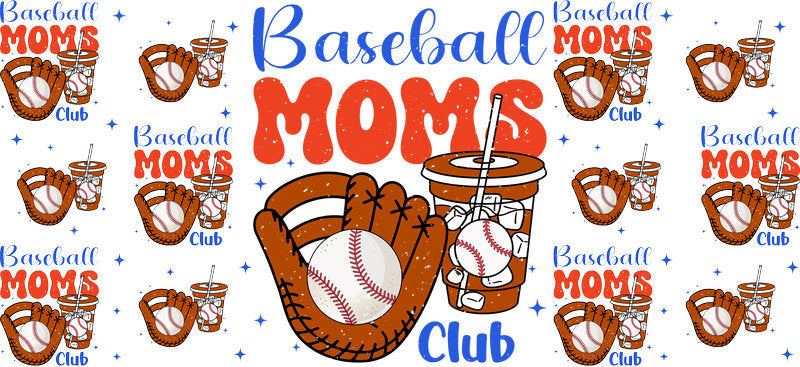 Baseball Moms Club UV DTF Cup Wrap for Libbey Glass KA-6493