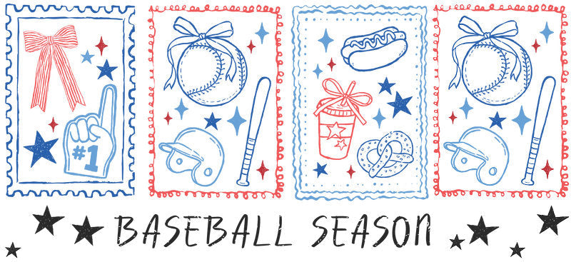 Baseball Season Retro UV DTF Cup Wrap for Libbey Glass KA-6503
