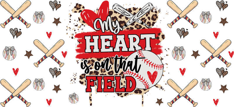 My Heart Is On The Field UV DTF Cup Wrap for Libbey KA-6513