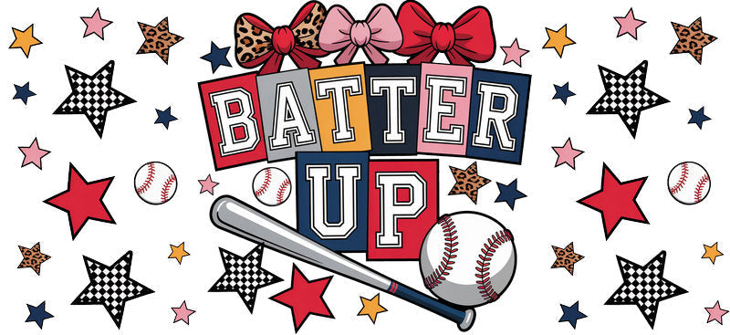 Batter Up Baseball UV DTF Cup Wrap for 16oz Libbey Glass KA-6514