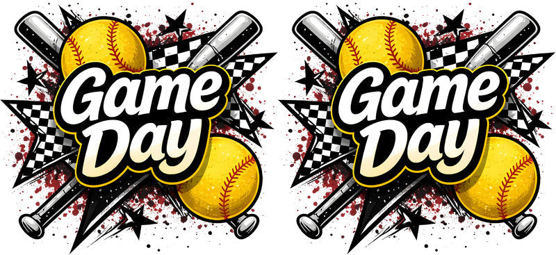 Softball Game Day UV DTF Cup Wrap for 16oz Libbey Glass KA-6543
