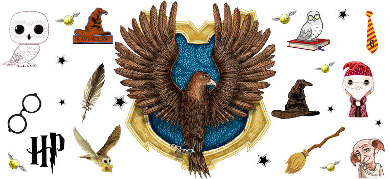Ravenclaw Eagle Harry Potter UV DTF Cup Wrap for 16oz Libbey Glass KA-6613