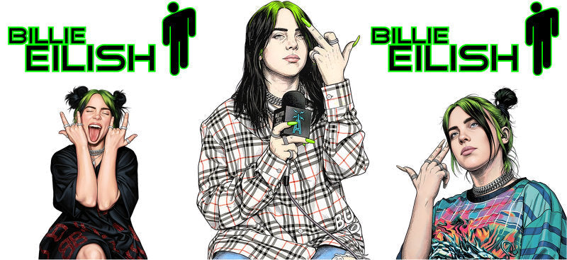 Billie Eilish Vintage UV DTF Cup Wrap for 16oz Libbey Glass KA-6740