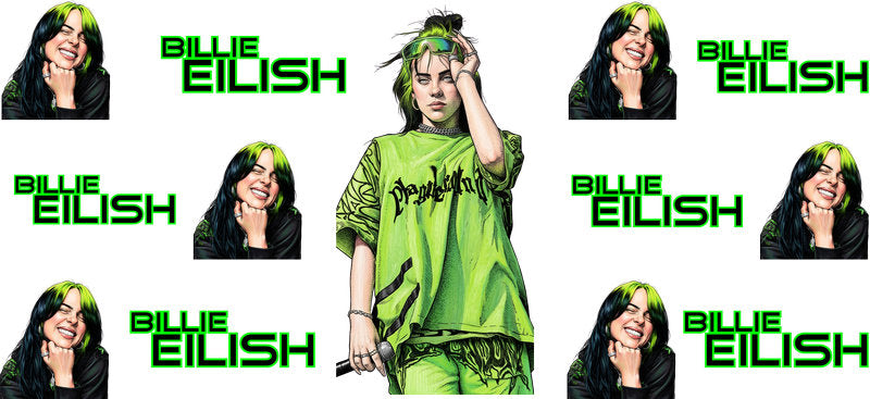 Billie Eilish Logo UV DTF Cup Wrap for 16oz Libbey Glass KA-6742