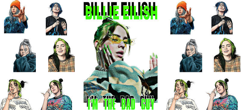 Billie Eilish Vintage UV DTF Cup Wrap for 16oz Libbey Glass KA-6747