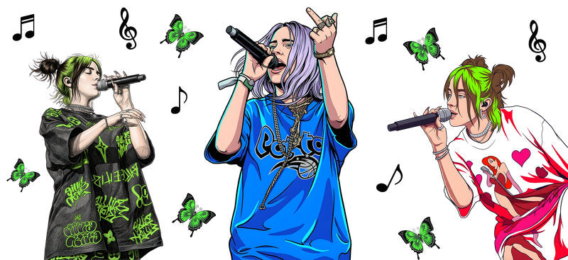 Billie Eilish Live UV DTF Cup Wrap for 16oz Libbey Glass KA-6758