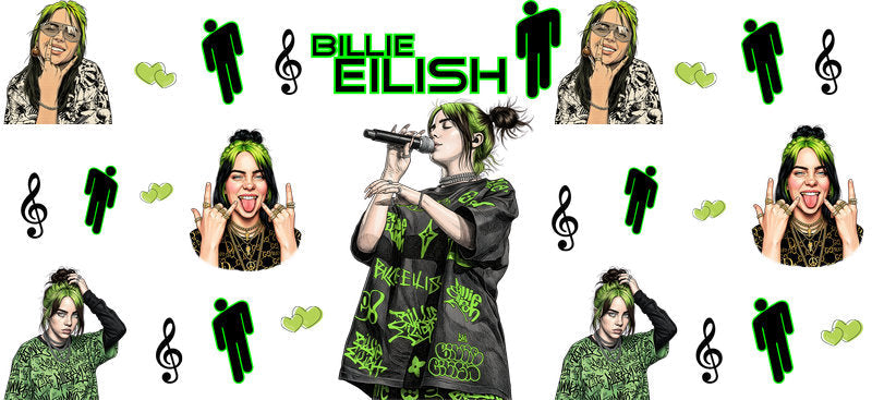 Billie Eilish Performance UV DTF Cup Wrap for 16oz Libbey Glass KA-6760
