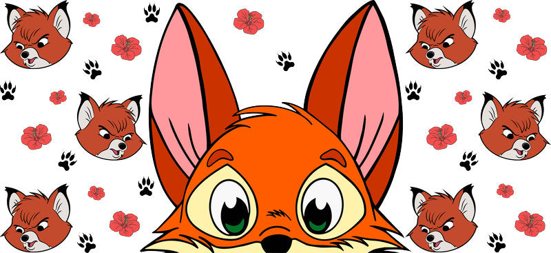 Disney Fox and the Hound UV DTF Cup Wrap for 16oz Libbey Glass KA-6780
