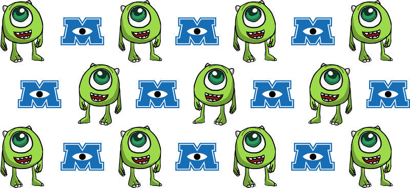 Disney Pixar Monsters, Inc. Pattern UV DTF Cup Wrap for 16oz Libbey Glass KA-6795