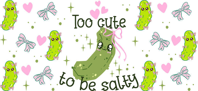 Cute Pickle Quote UV DTF Tumbler Wrap for 16oz Libbey Glass KA-6878