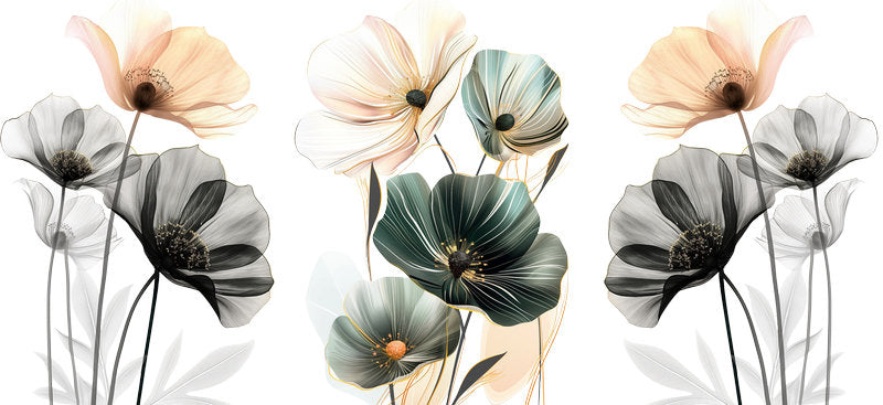 Minimal Botanical Floral UV DTF Cup Decal for 16oz Libbey Glass KA-6965