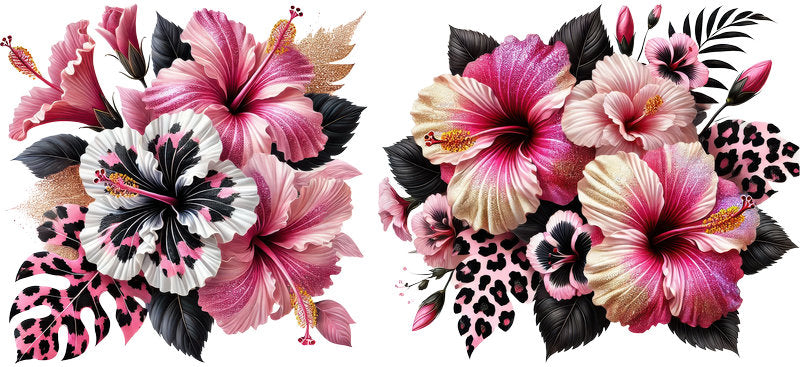 Pink Floral UV DTF Cup Wrap for 16oz Libbey Glass KA-6969