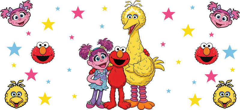 Sesame Street Big Bird UV DTF Cup Decal for 16oz Libbey Glass KA-6984