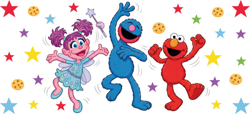 Sesame Street Cookie Monster UV DTF Cup Wrap for 16oz Libbey Glass KA-7009