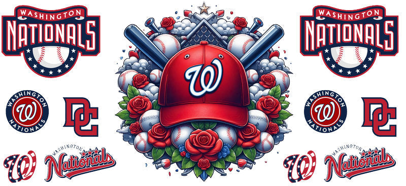 Washington Nationals MLB UV DTF Tumbler Decal for 16oz Libbey Glass KA-7027