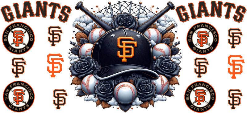 San Francisco Giants MLB UV DTF Cup Decal for 16oz Libbey Glass KA-7028