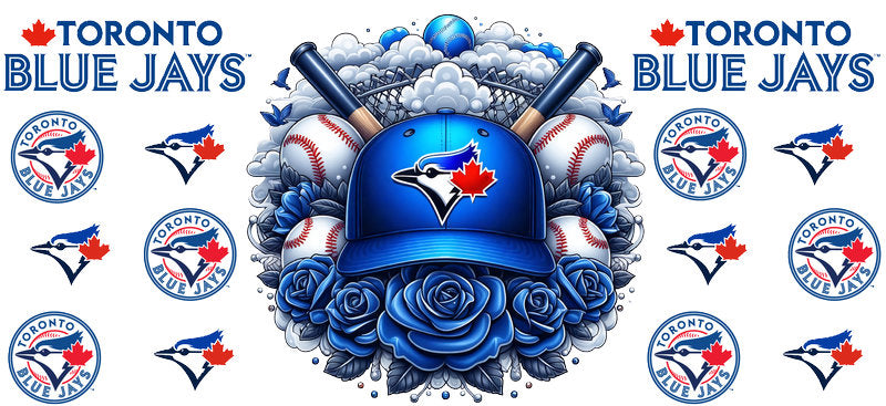 Toronto Blue Jays MLB UV DTF Cup Wrap for 16oz Libbey Glass KA-7029