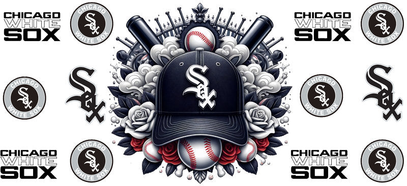 Chicago White Sox MLB UV DTF Cup Decal for 16oz Libbey Glass KA-7034