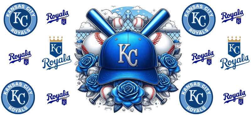 Kansas City Royals MLB UV DTF Cup Wrap for 16oz Libbey Glass KA-7038