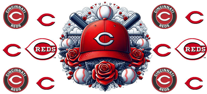Cincinnati Reds MLB UV DTF Tumbler Decal for 16oz Libbey Glass KA-7045