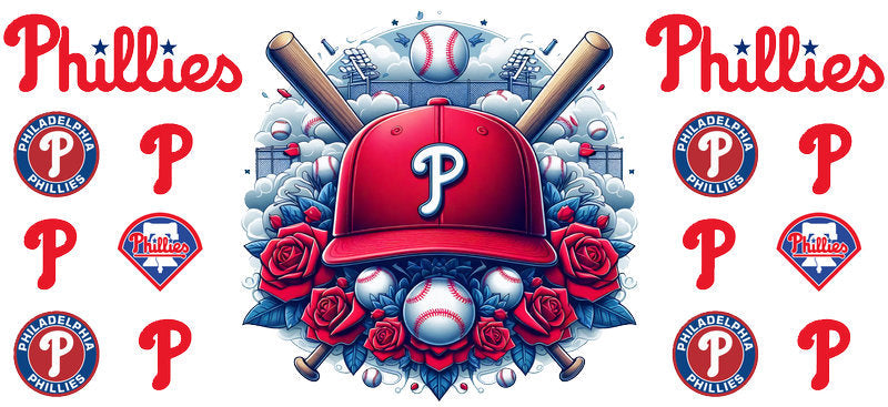 Philadelphia Phillies MLB UV DTF Cup Wrap for 16oz Libbey Glass KA-7050
