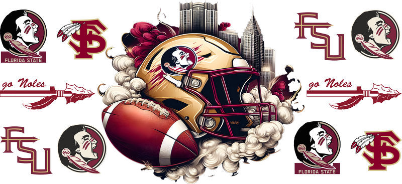 Florida State Seminoles College Football UV DTF Cup Decal Design for 16oz Libbey Glass KA-7061