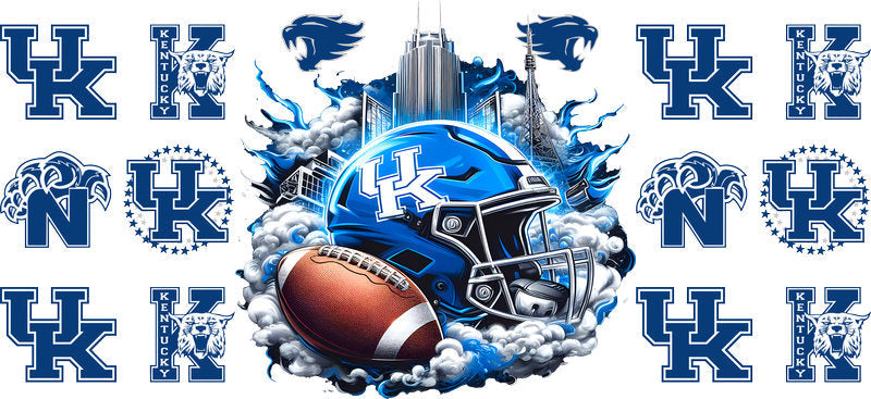 Kentucky Wildcats College Football UV DTF Cup Decal Design for 16oz Libbey Glass KA-7073